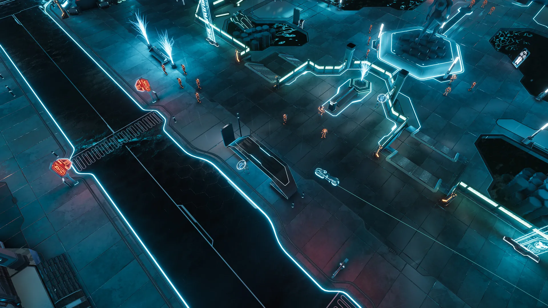 Light Cycle trails across the Grid